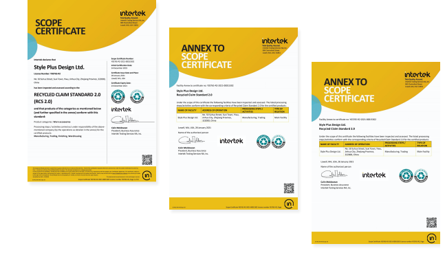 RCS TRANSACTION CERTIFICATE